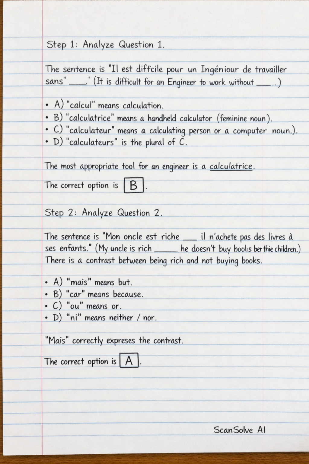 Handwritten step-by-step solution preview