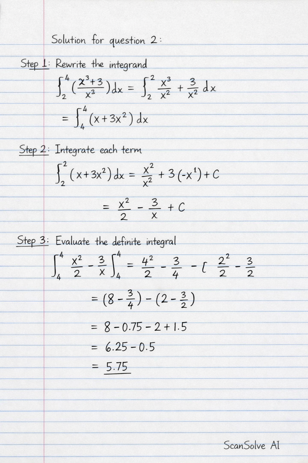 Handwritten step-by-step solution preview