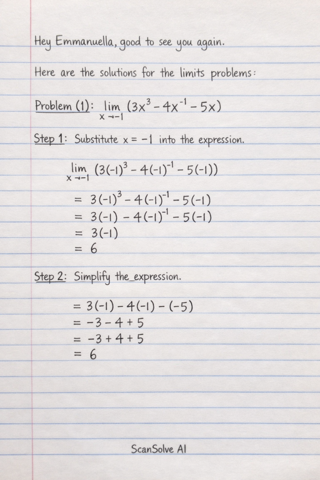 Handwritten step-by-step solution preview