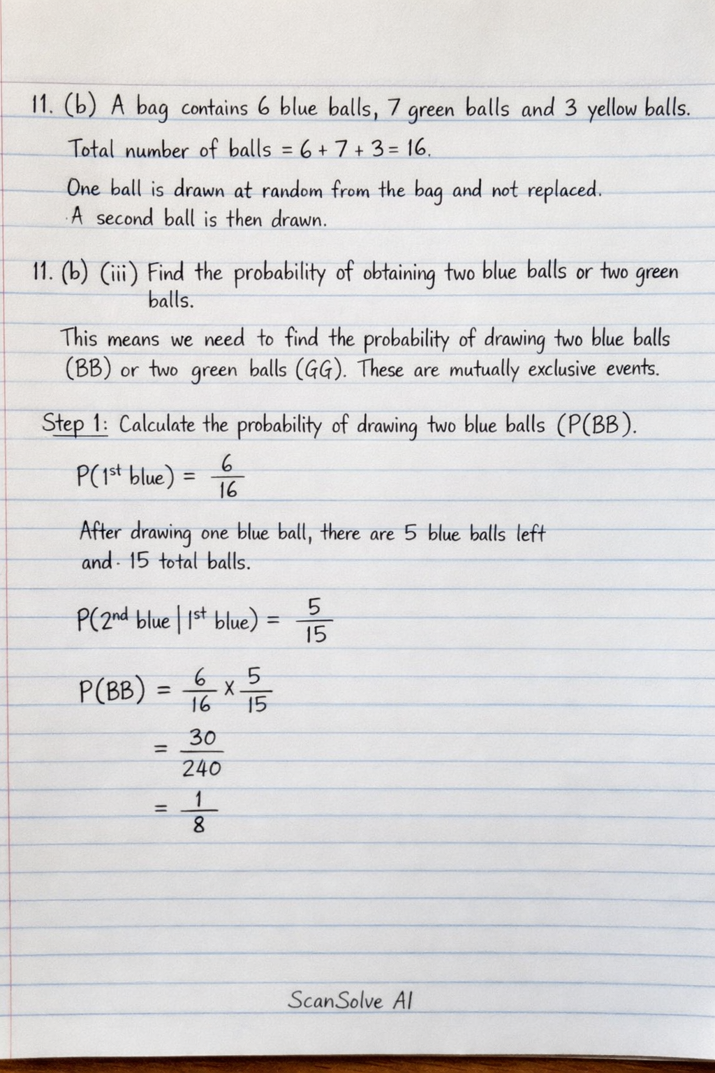 Handwritten step-by-step solution preview