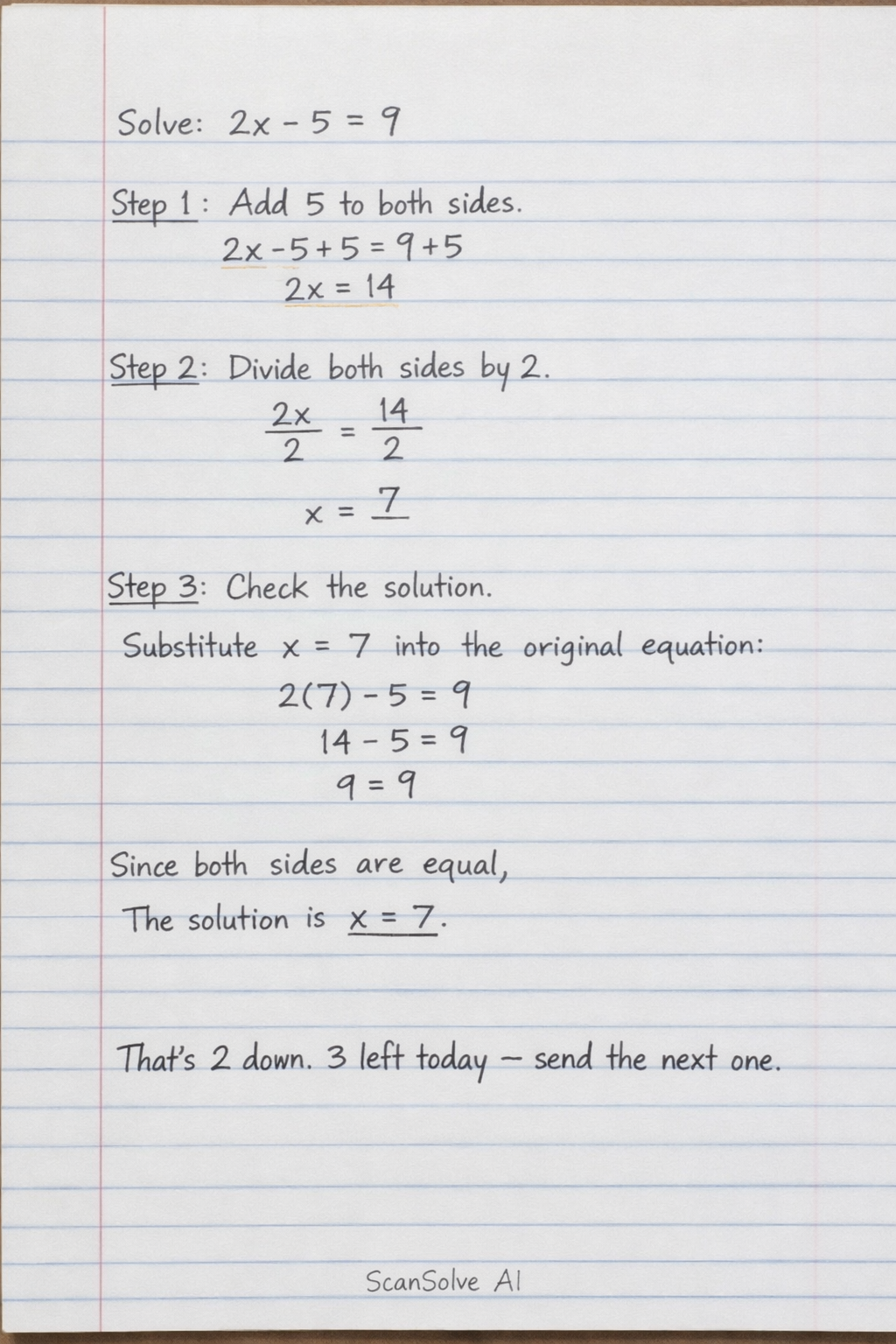 Handwritten step-by-step solution preview