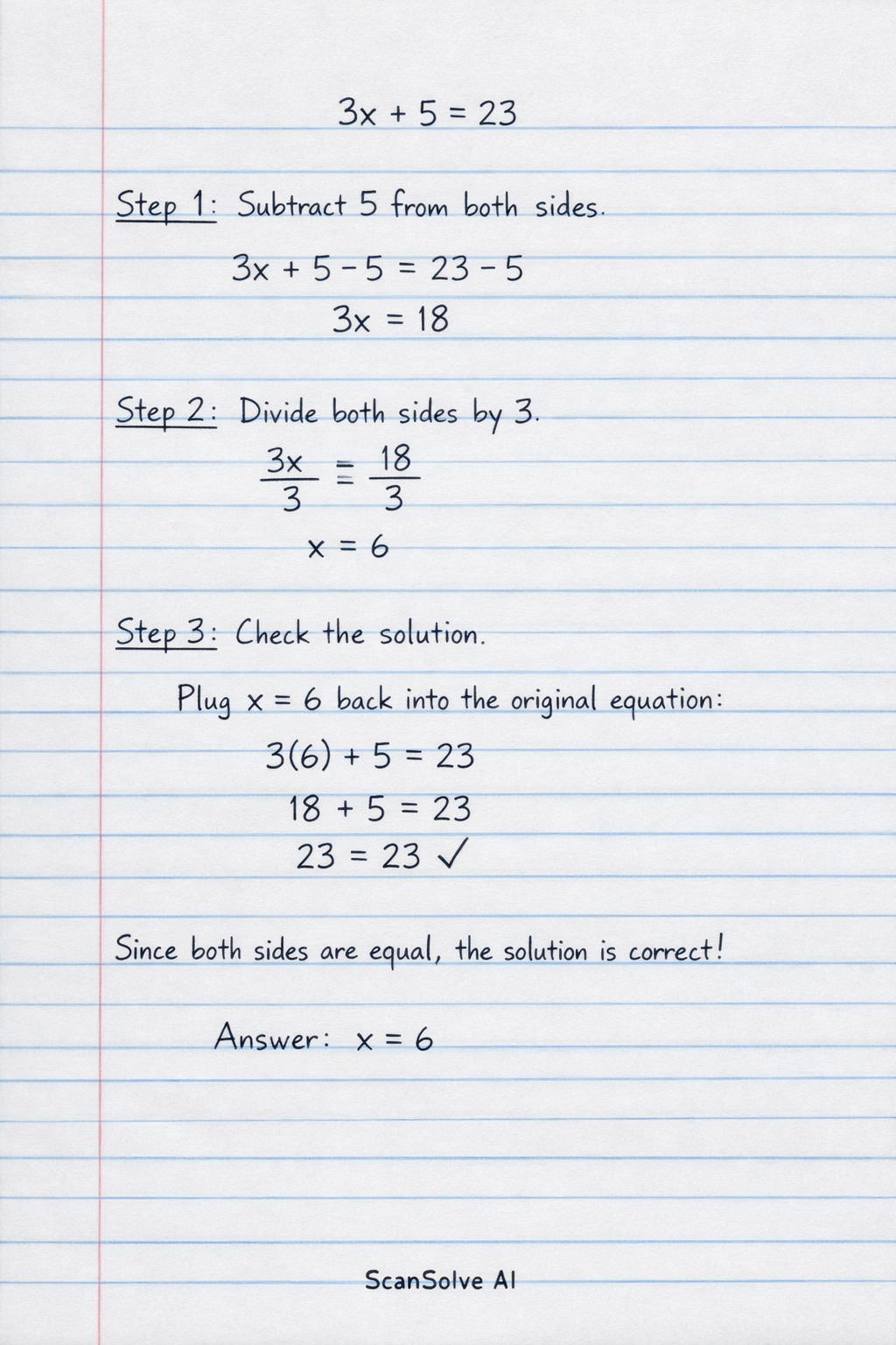 Handwritten step-by-step solution preview