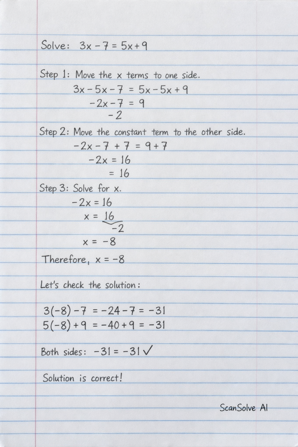 Handwritten step-by-step solution preview