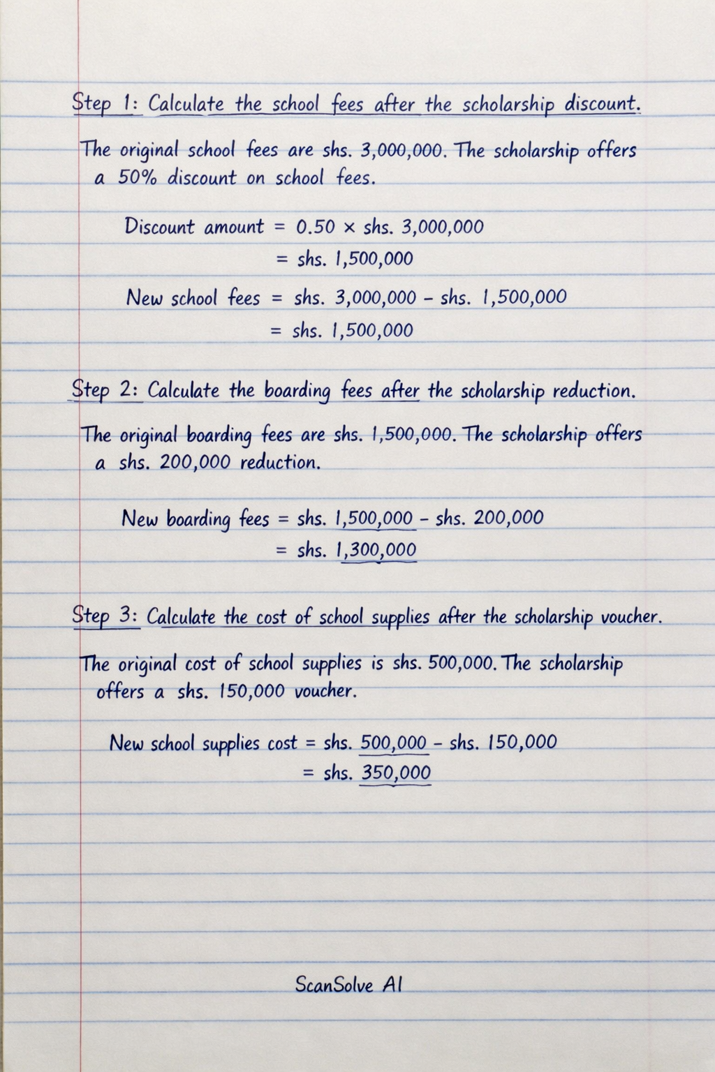 Handwritten step-by-step solution preview