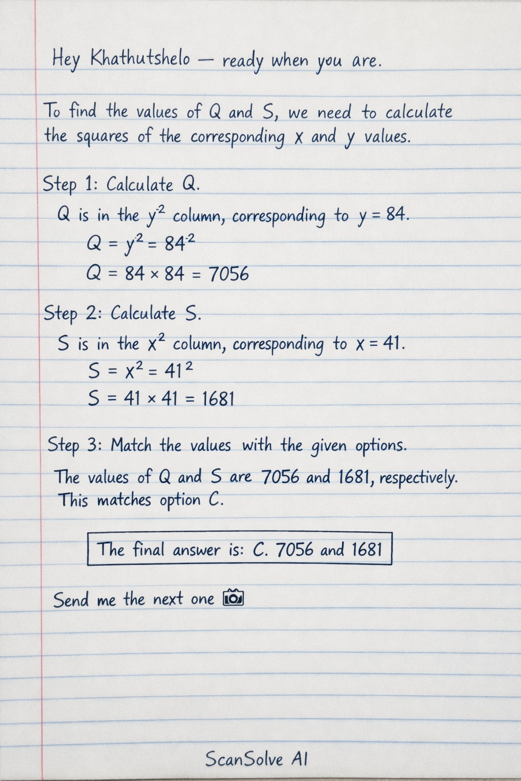 Handwritten step-by-step solution preview