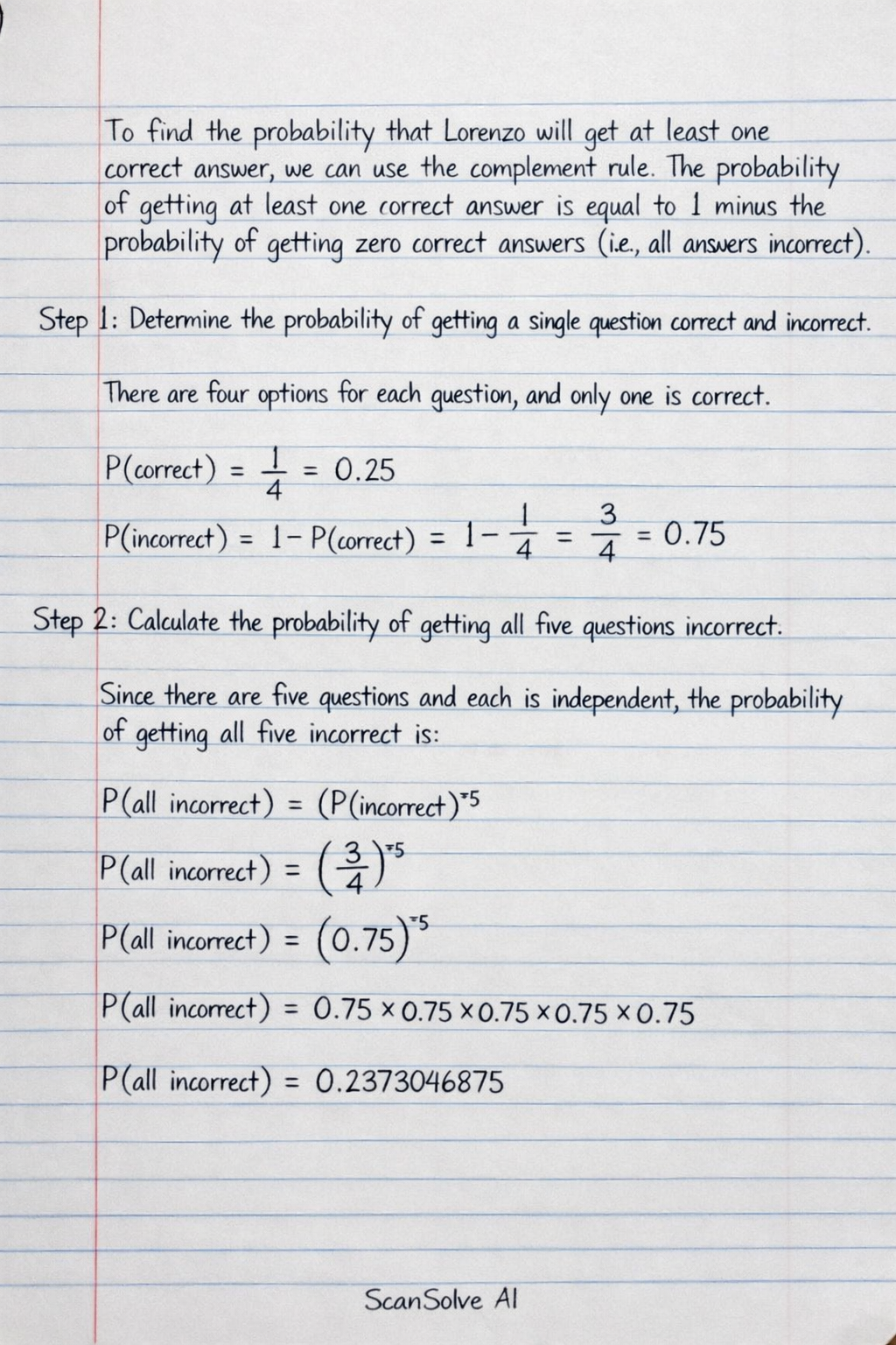 Handwritten step-by-step solution preview