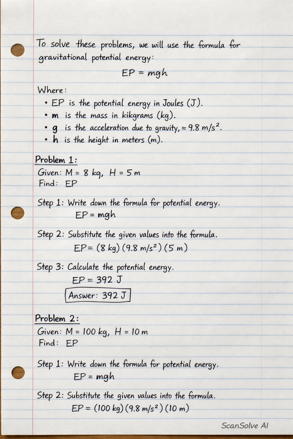 Handwritten step-by-step solution preview