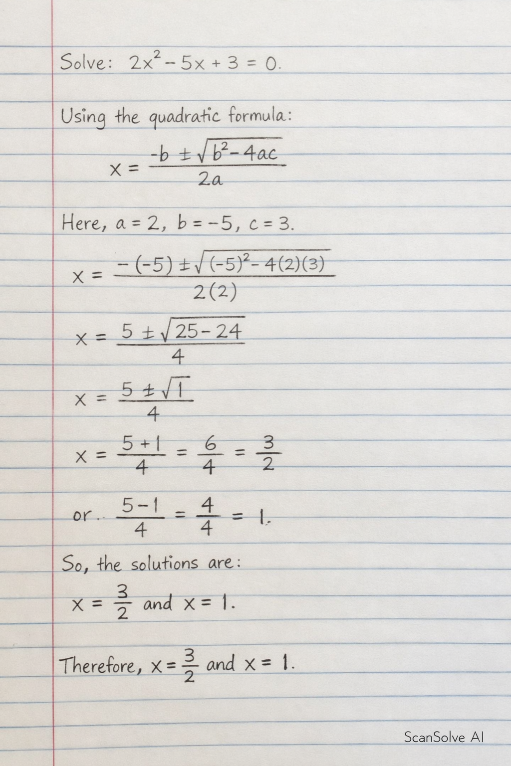 Handwritten step-by-step solution preview