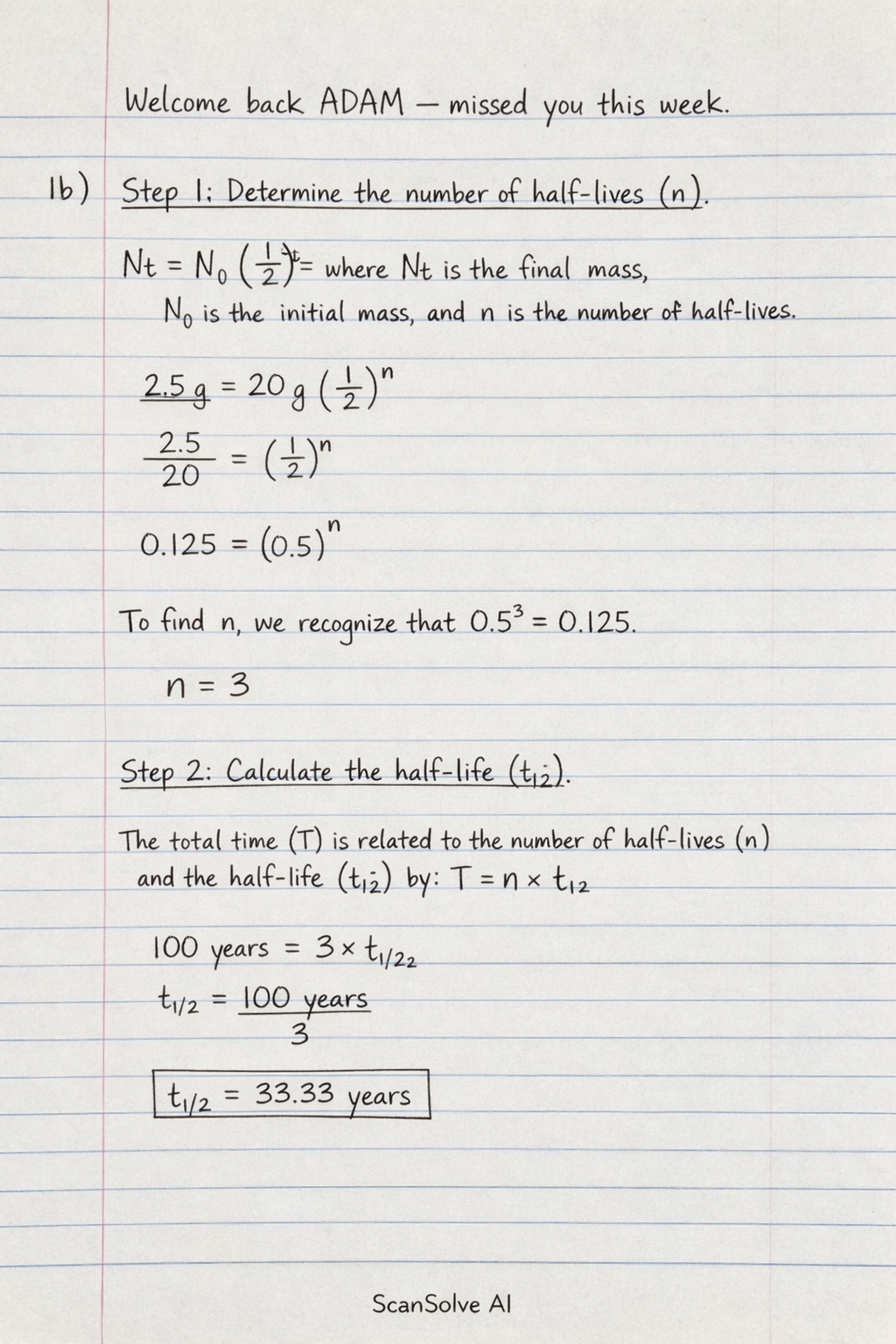 Handwritten step-by-step solution preview