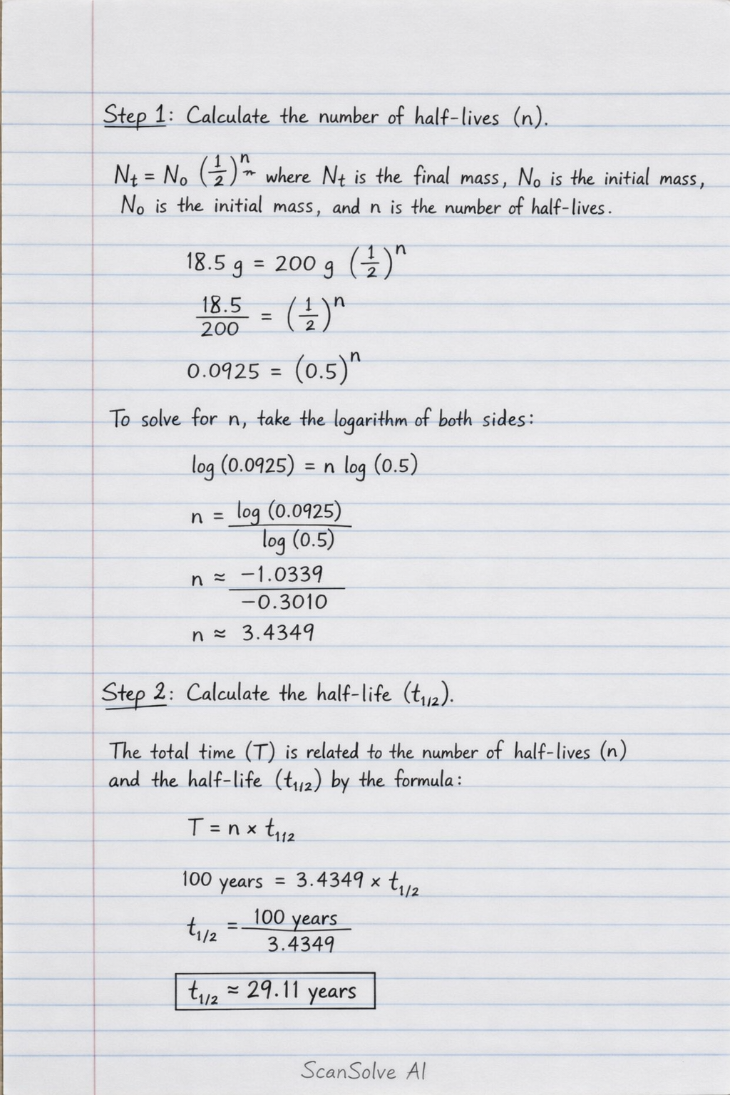 Handwritten step-by-step solution preview