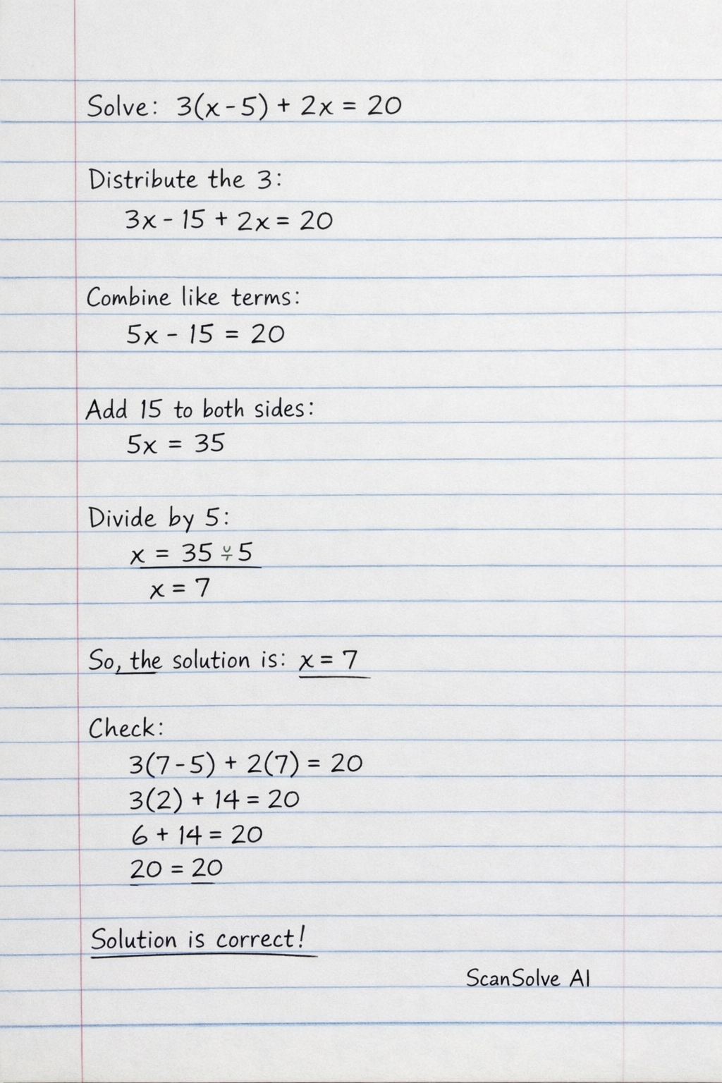 Handwritten step-by-step solution preview
