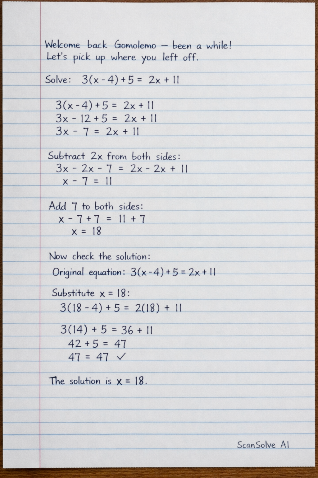 Handwritten step-by-step solution preview