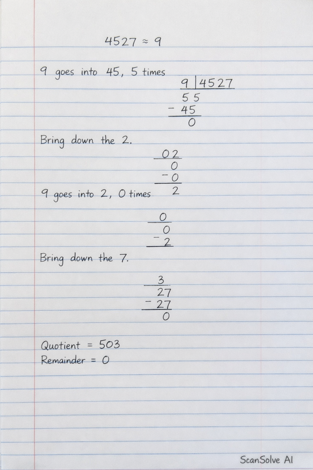 Handwritten step-by-step solution preview