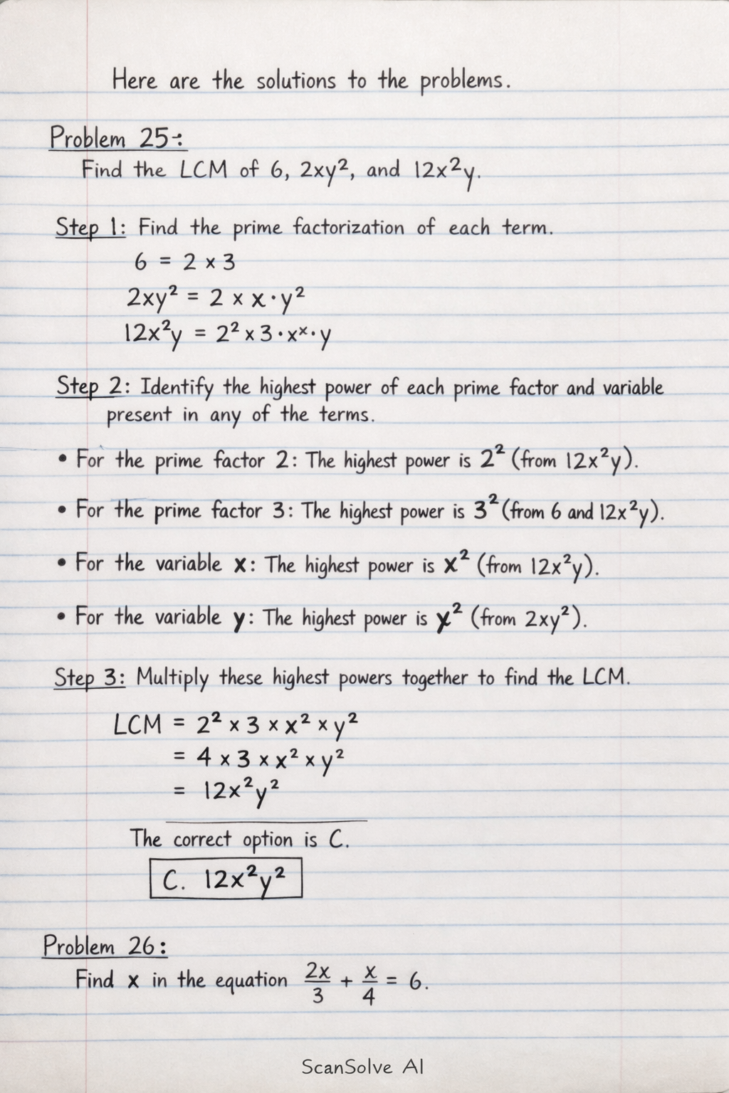 Handwritten step-by-step solution preview