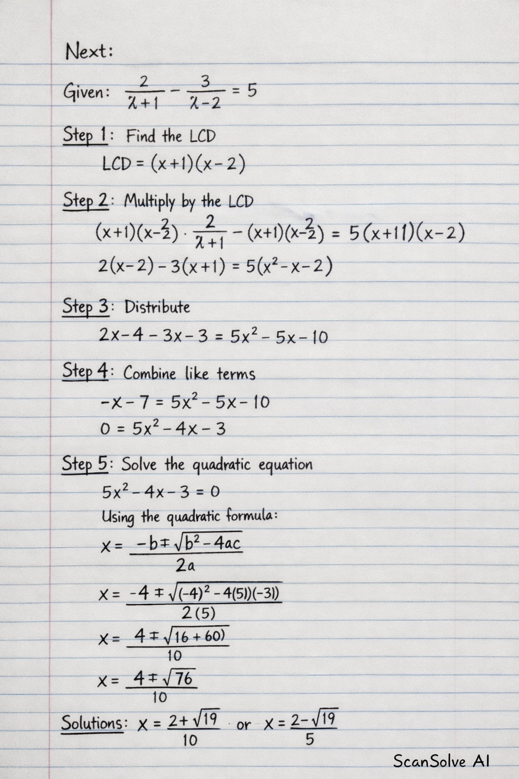 Handwritten step-by-step solution preview