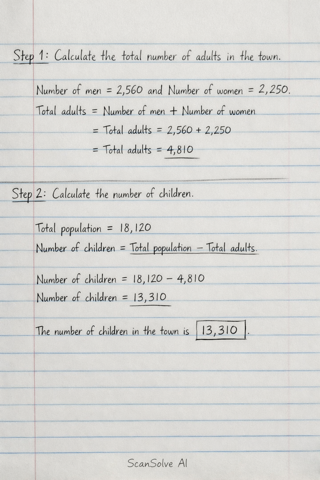 Handwritten step-by-step solution preview