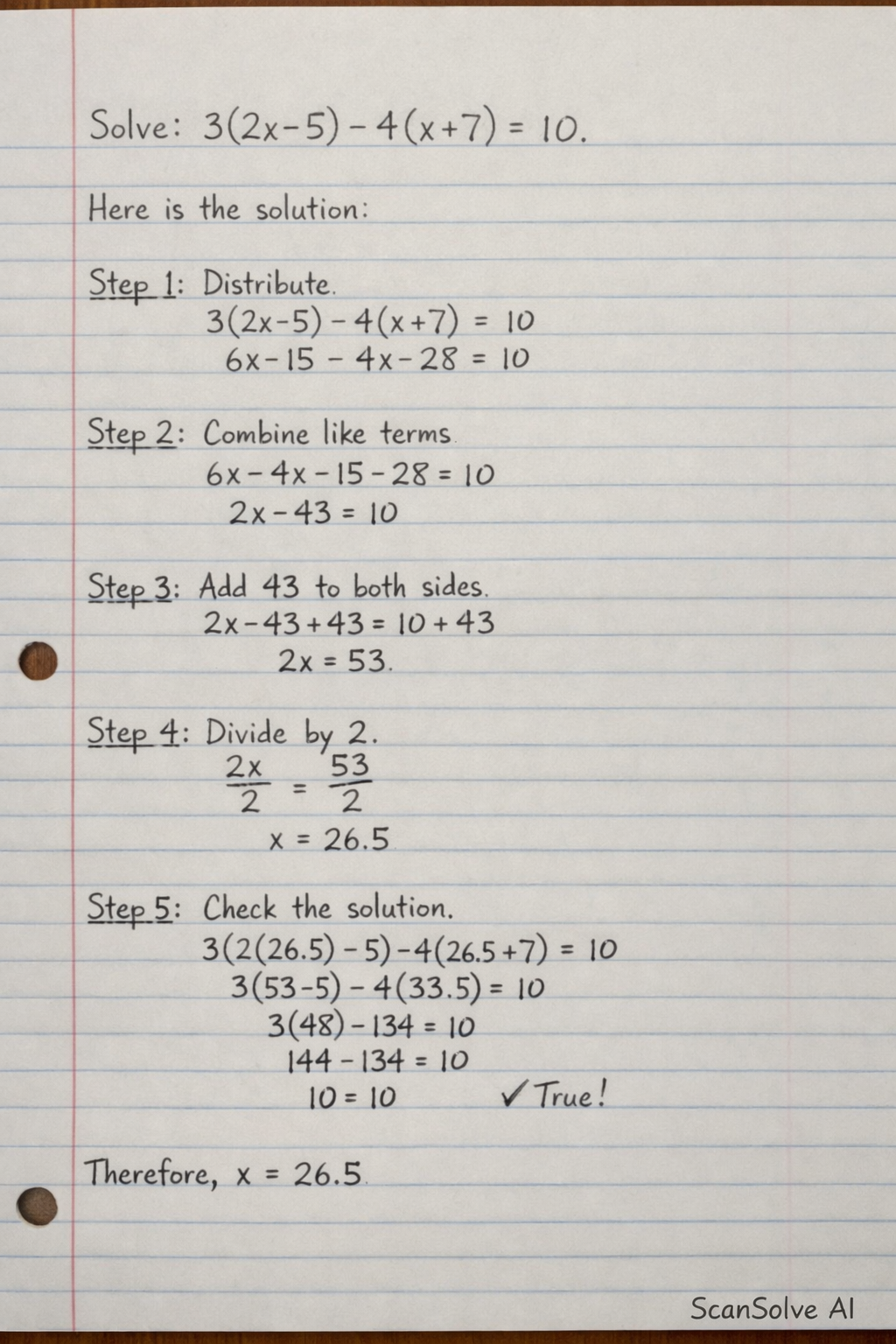 Handwritten step-by-step solution preview