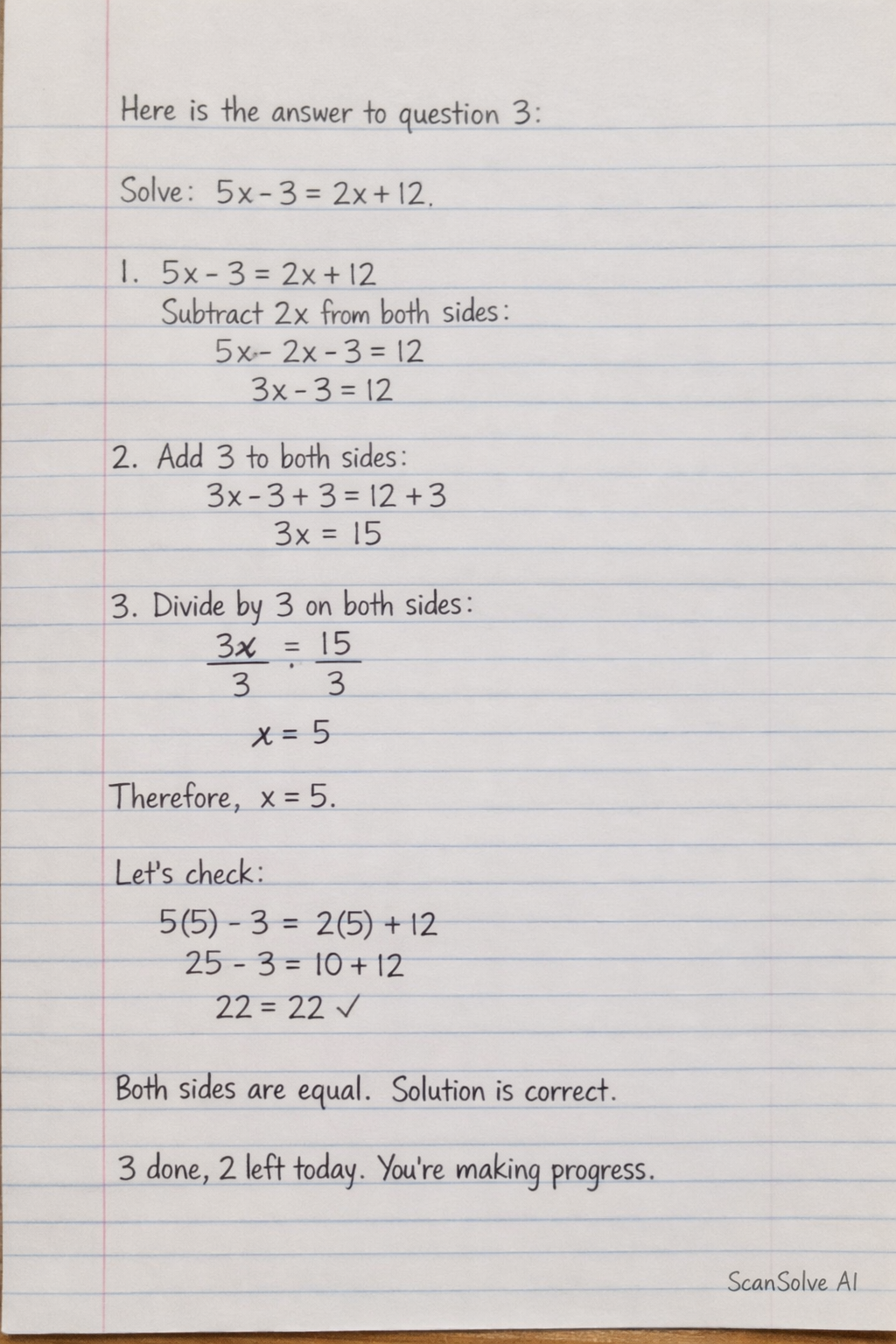 Handwritten step-by-step solution preview