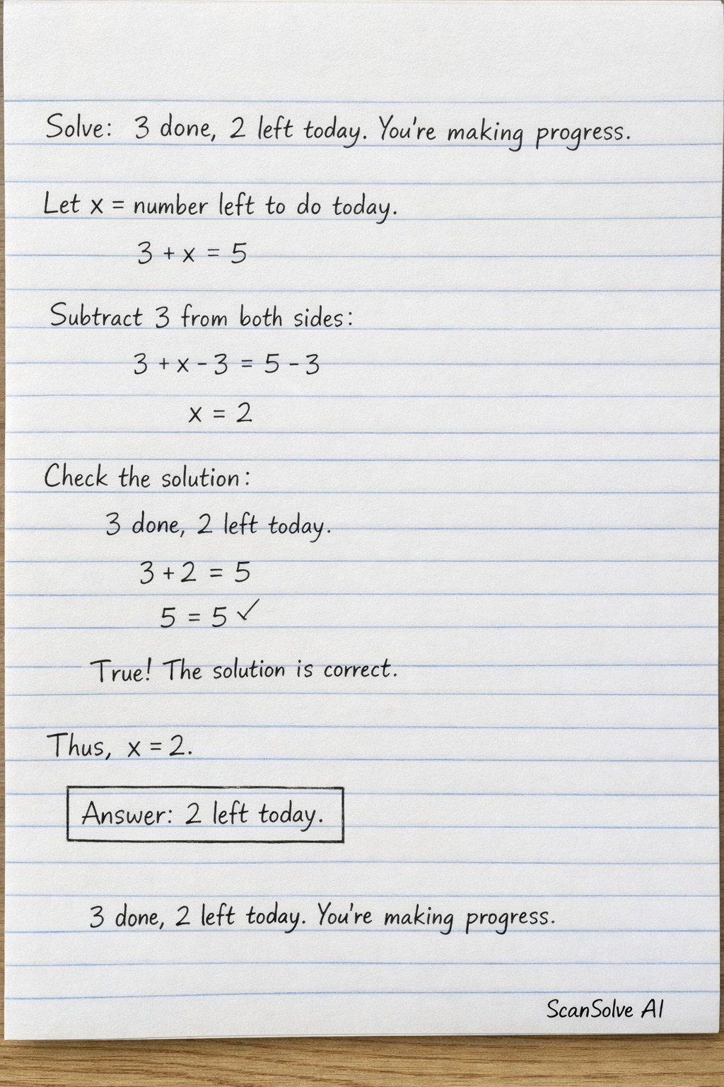 Handwritten step-by-step solution preview