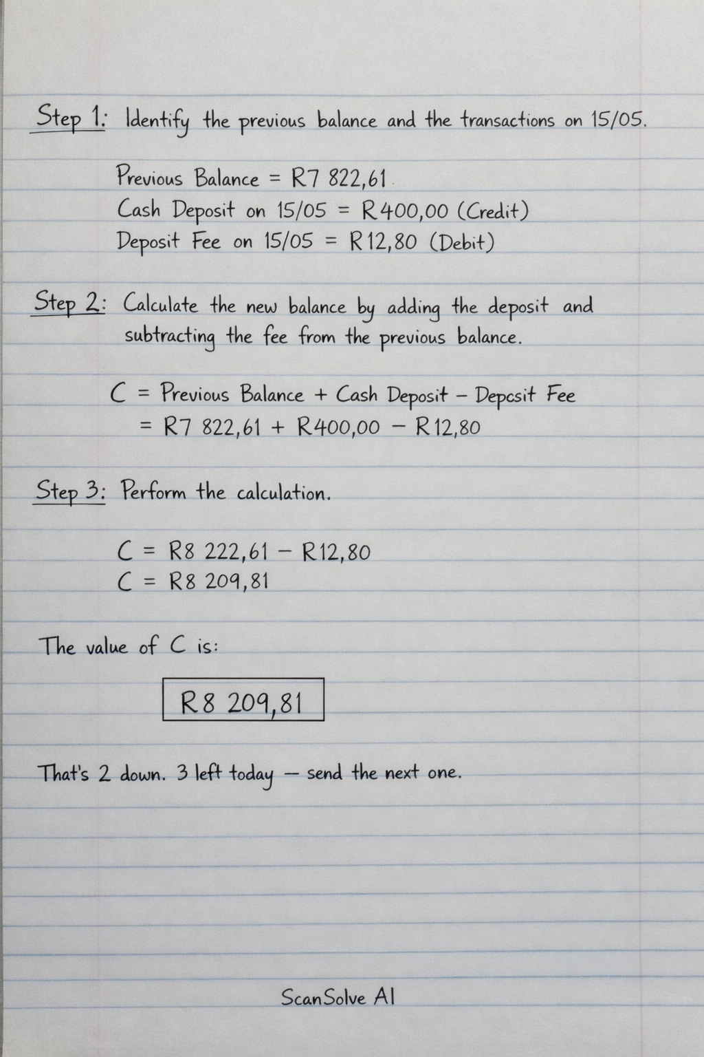 Handwritten step-by-step solution preview