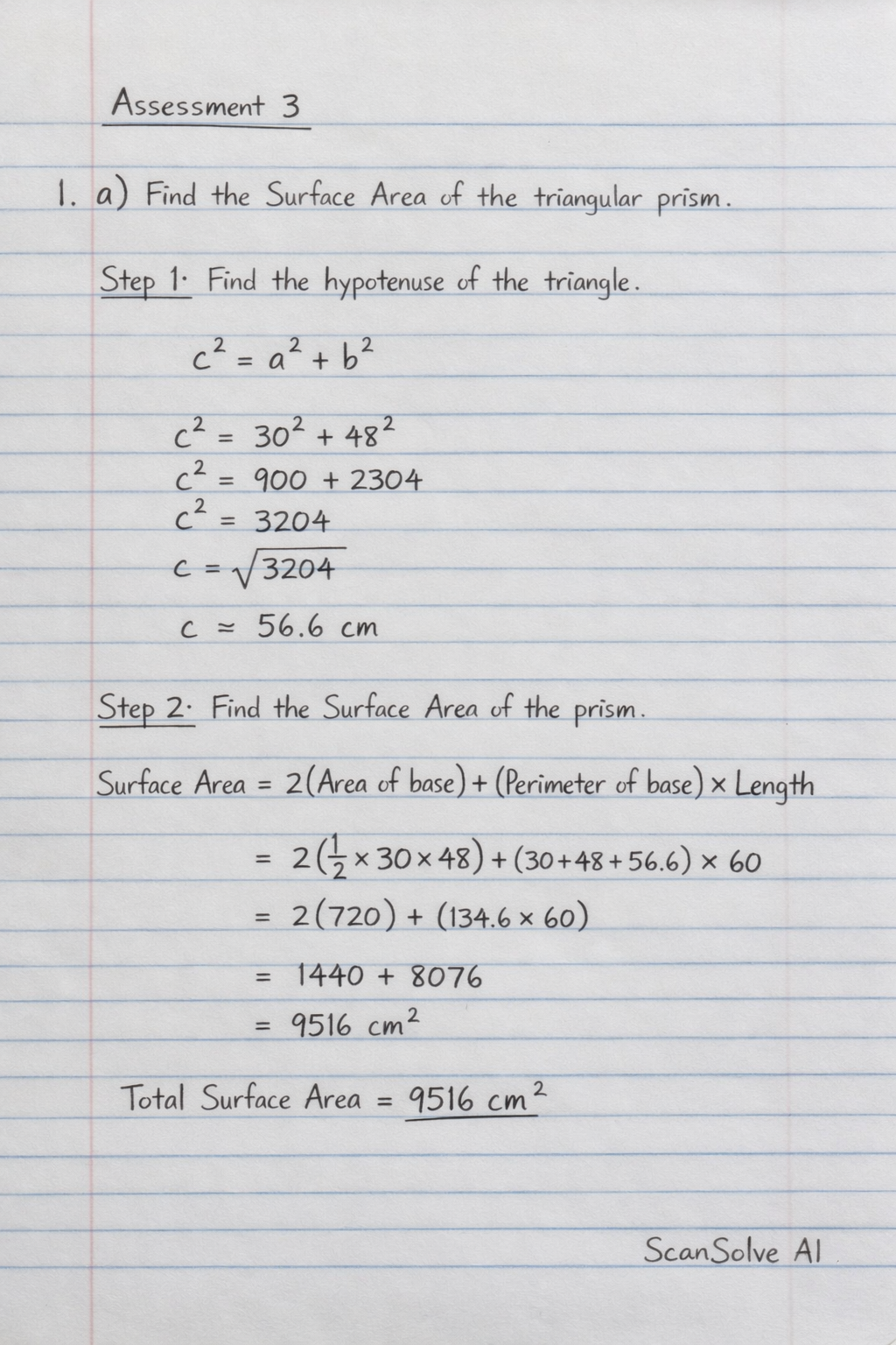 Handwritten step-by-step solution preview