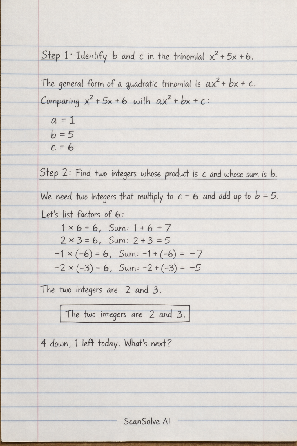 Handwritten step-by-step solution preview