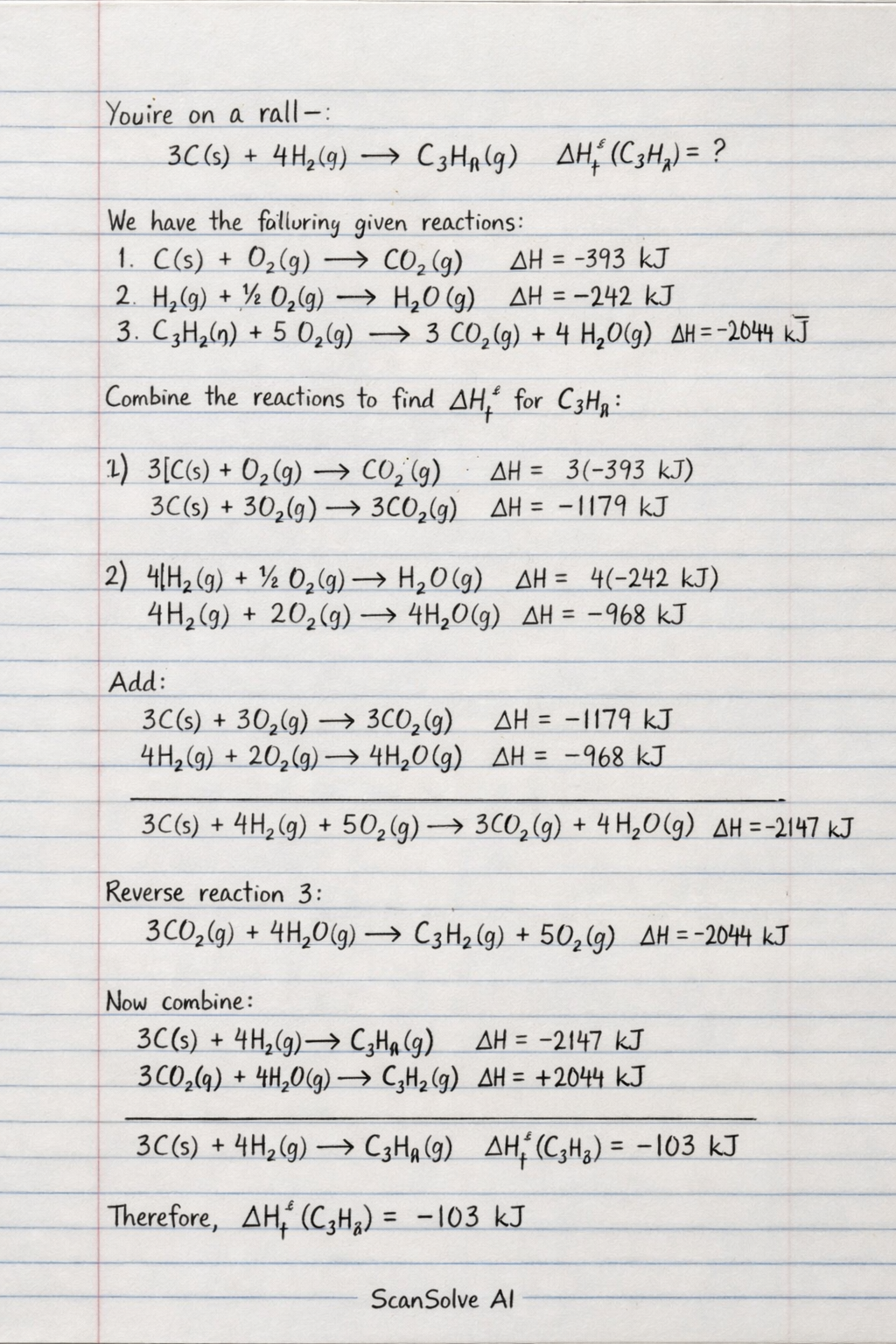 Handwritten step-by-step solution preview