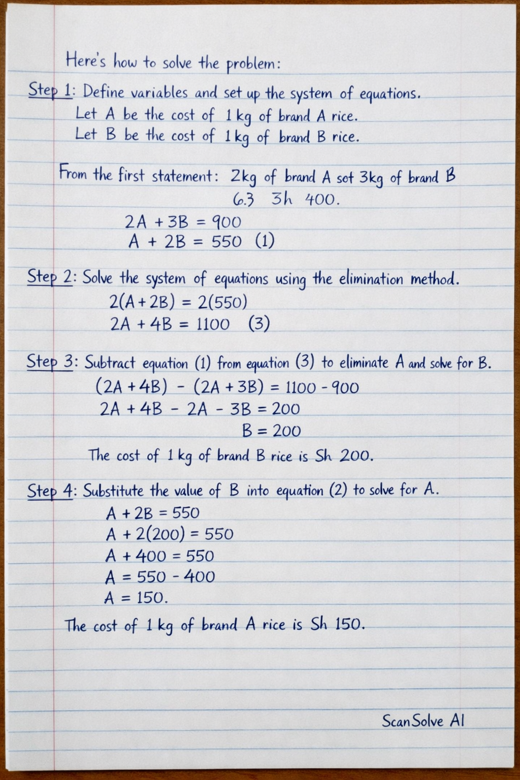 Handwritten step-by-step solution preview