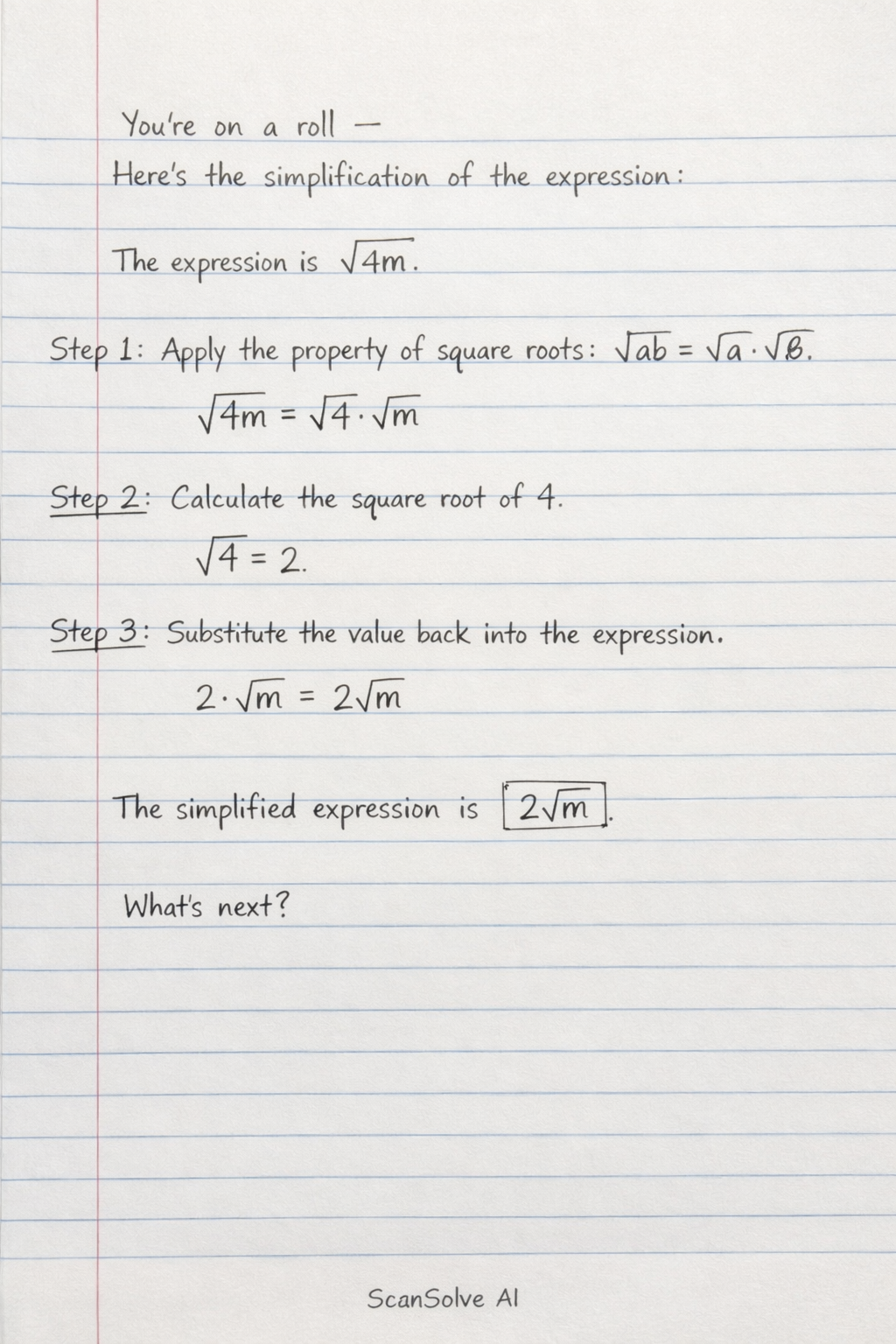 Handwritten step-by-step solution preview