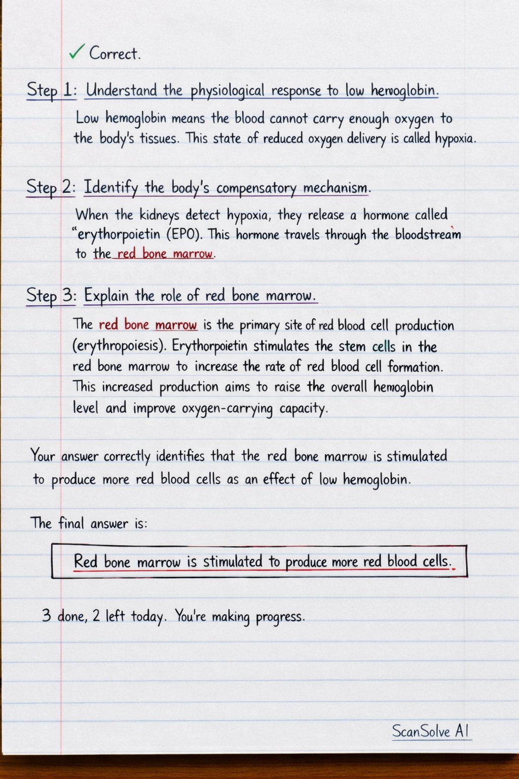 Handwritten step-by-step solution preview