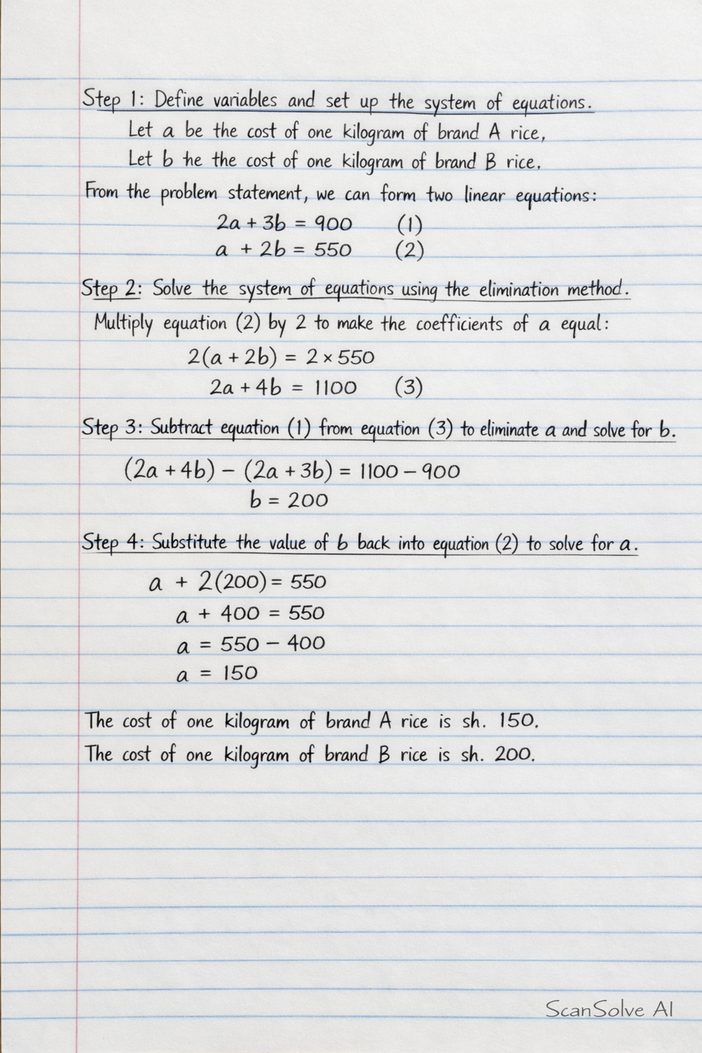 Handwritten step-by-step solution preview