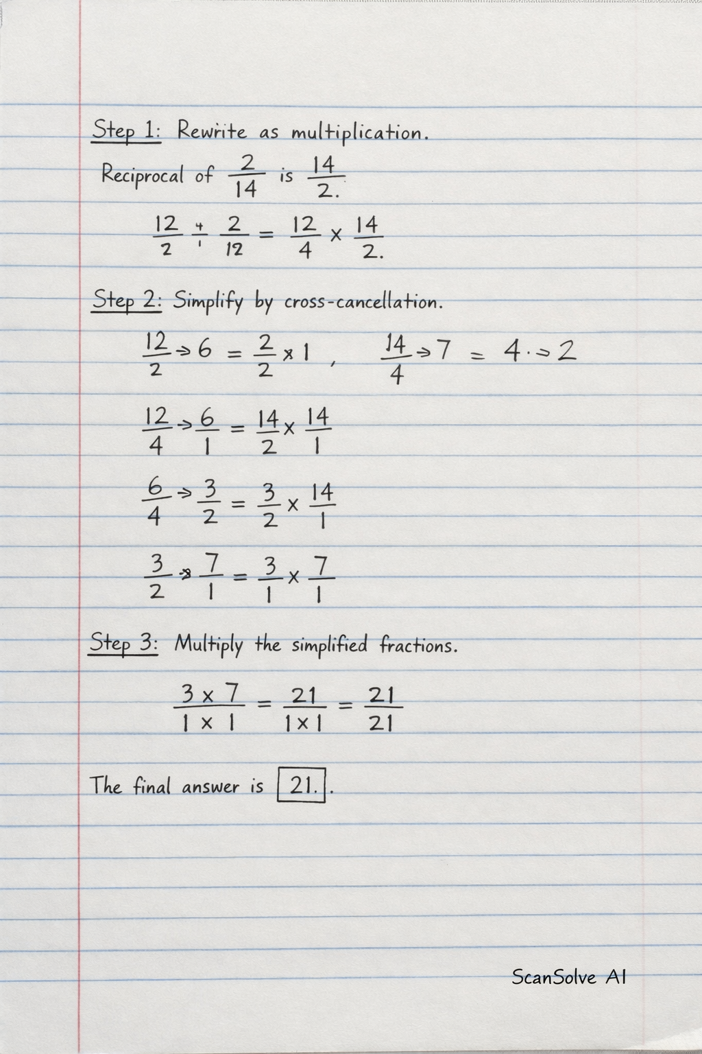 Handwritten step-by-step solution preview