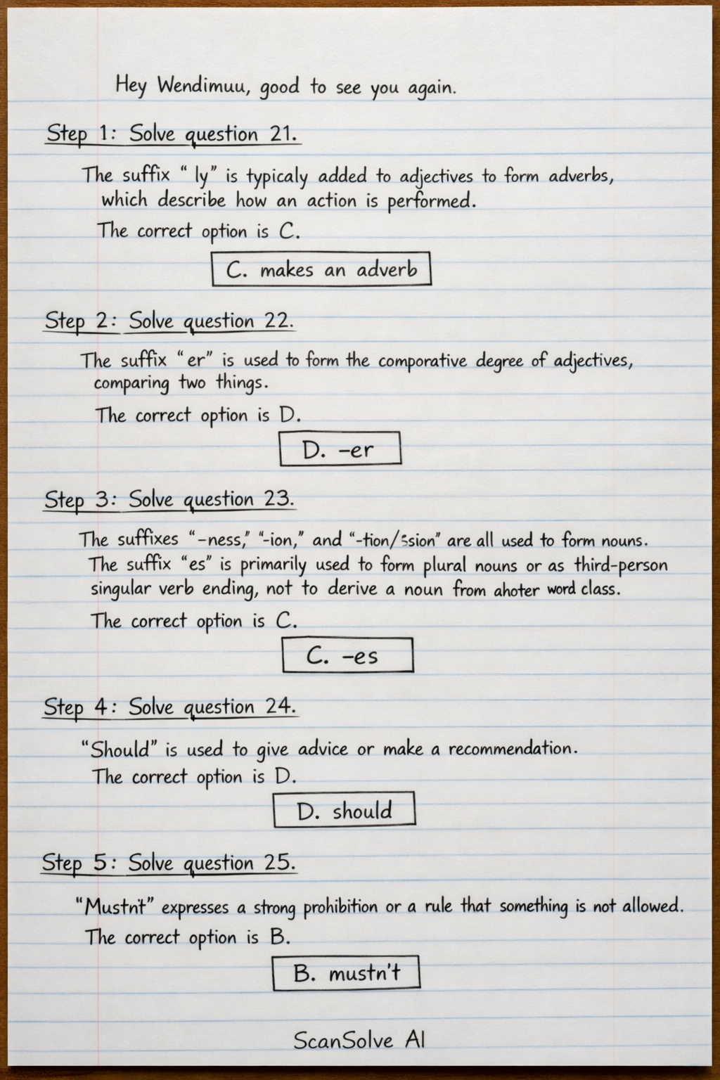 Handwritten step-by-step solution preview