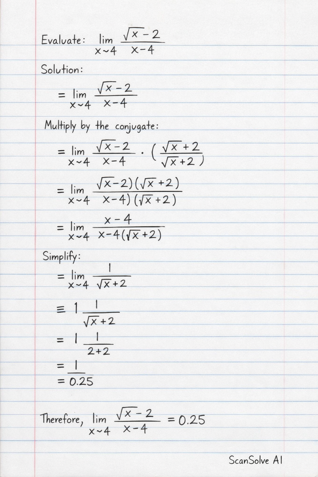 Handwritten step-by-step solution preview