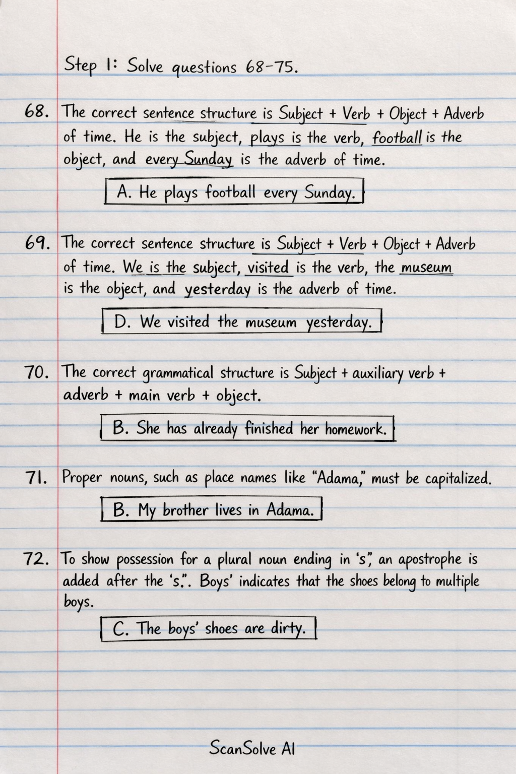 Handwritten step-by-step solution preview