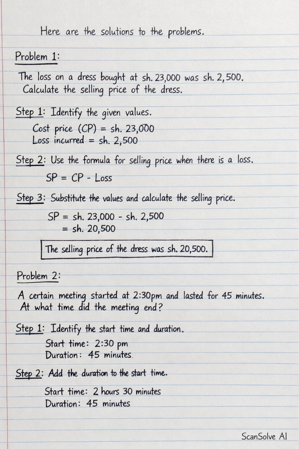 Handwritten step-by-step solution preview