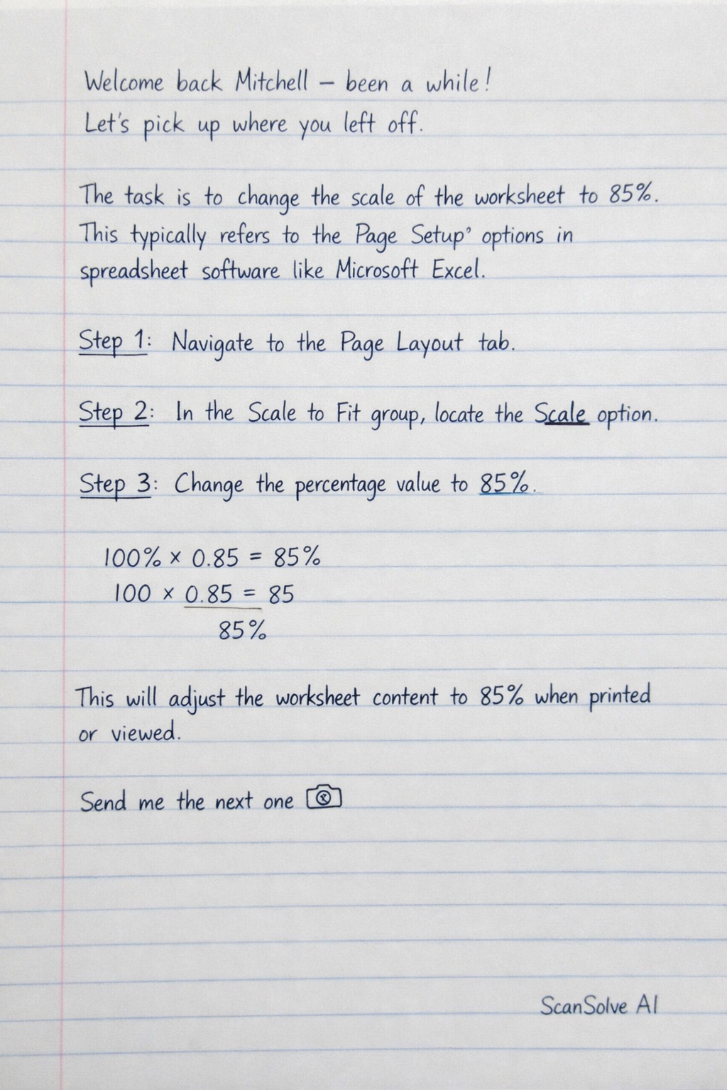Handwritten step-by-step solution preview