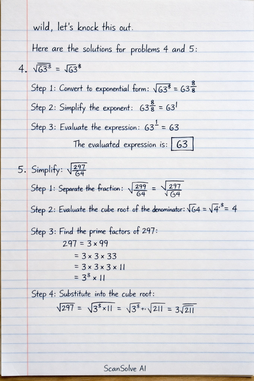 Handwritten step-by-step solution preview