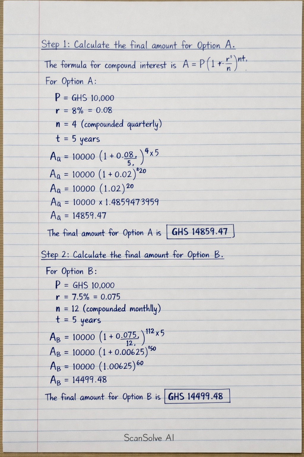 Handwritten step-by-step solution preview
