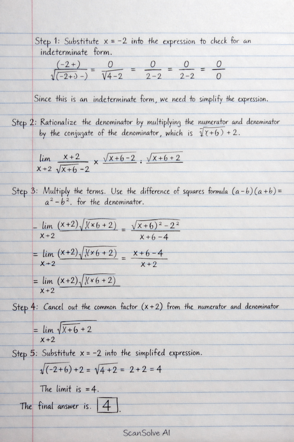 Handwritten step-by-step solution preview
