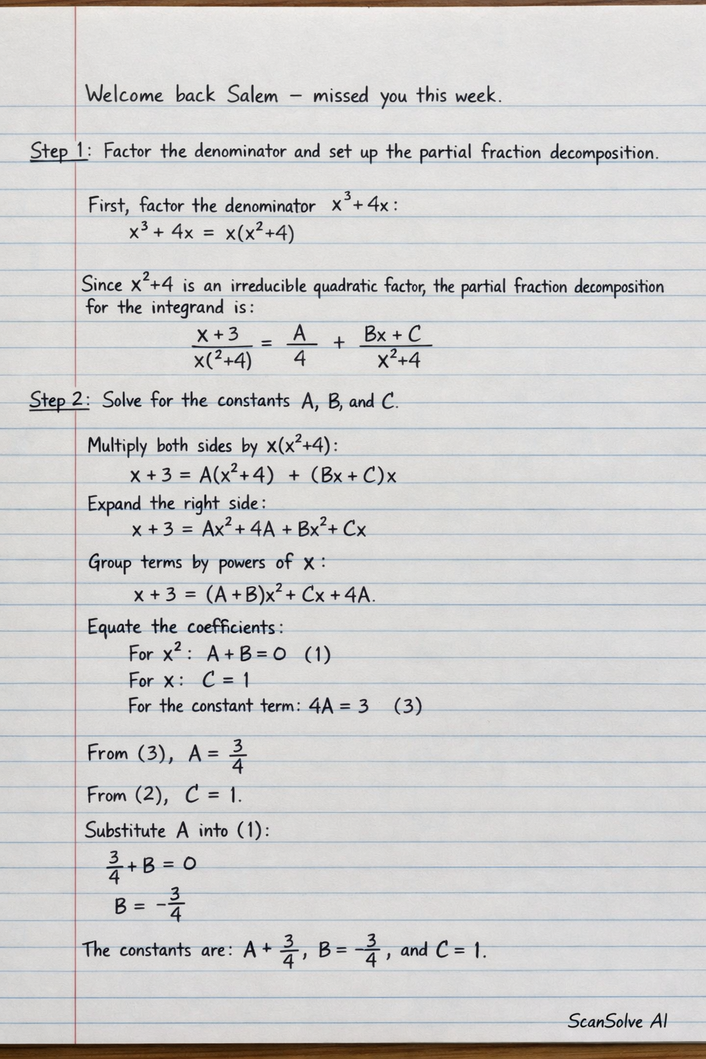 Handwritten step-by-step solution preview