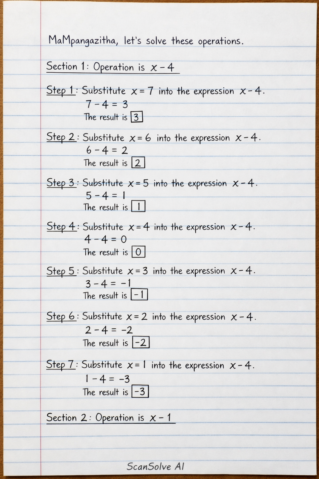 Handwritten step-by-step solution preview