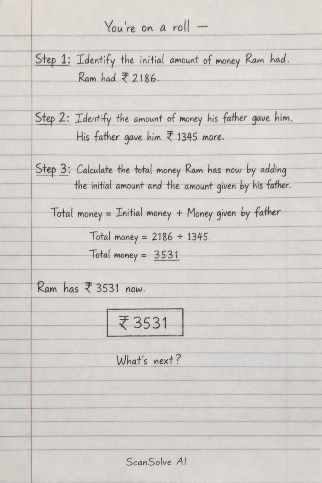 Handwritten step-by-step solution preview