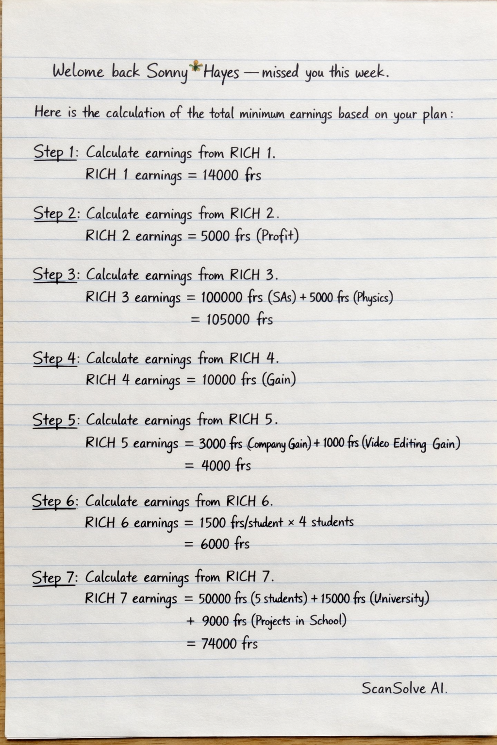 Handwritten step-by-step solution preview
