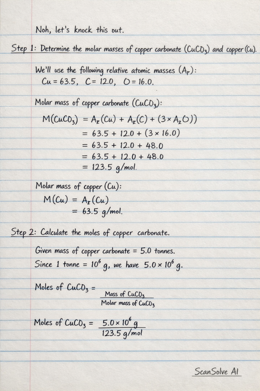 Handwritten step-by-step solution preview