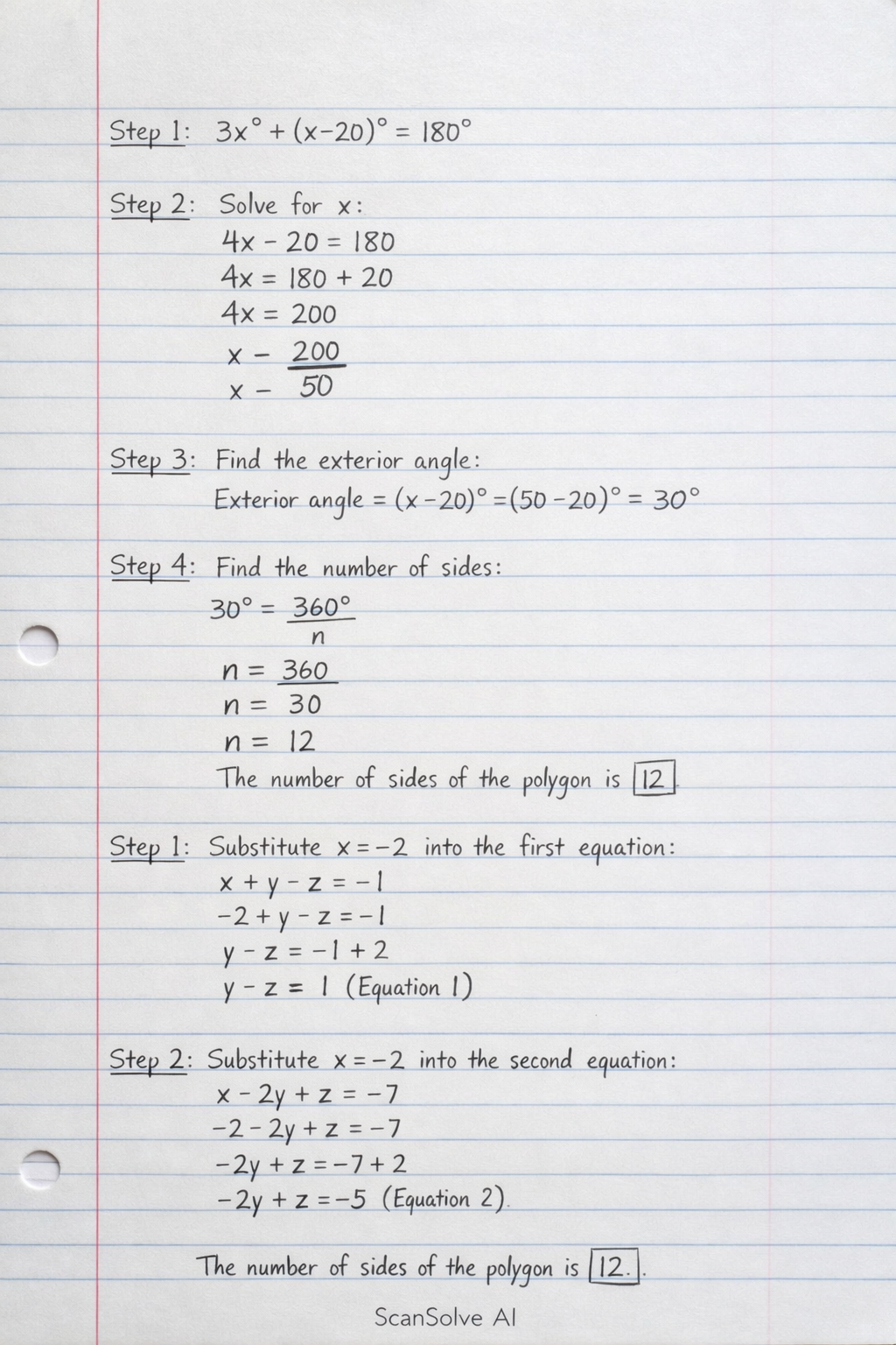 Handwritten step-by-step solution preview