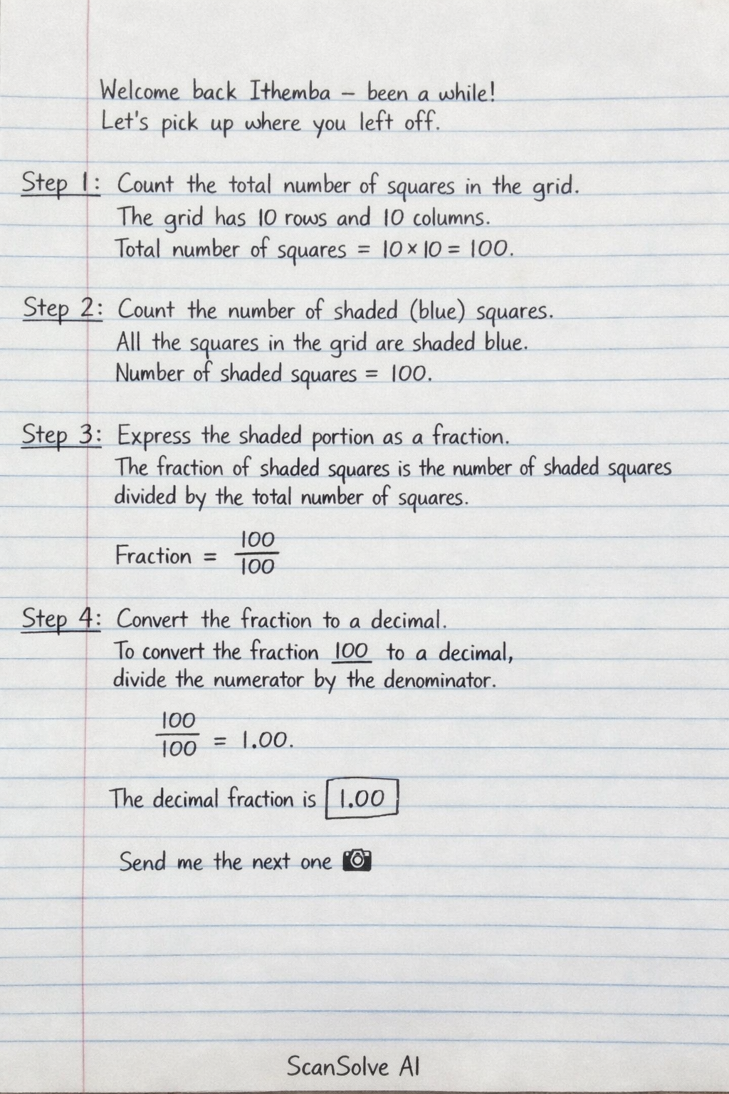 Handwritten step-by-step solution preview