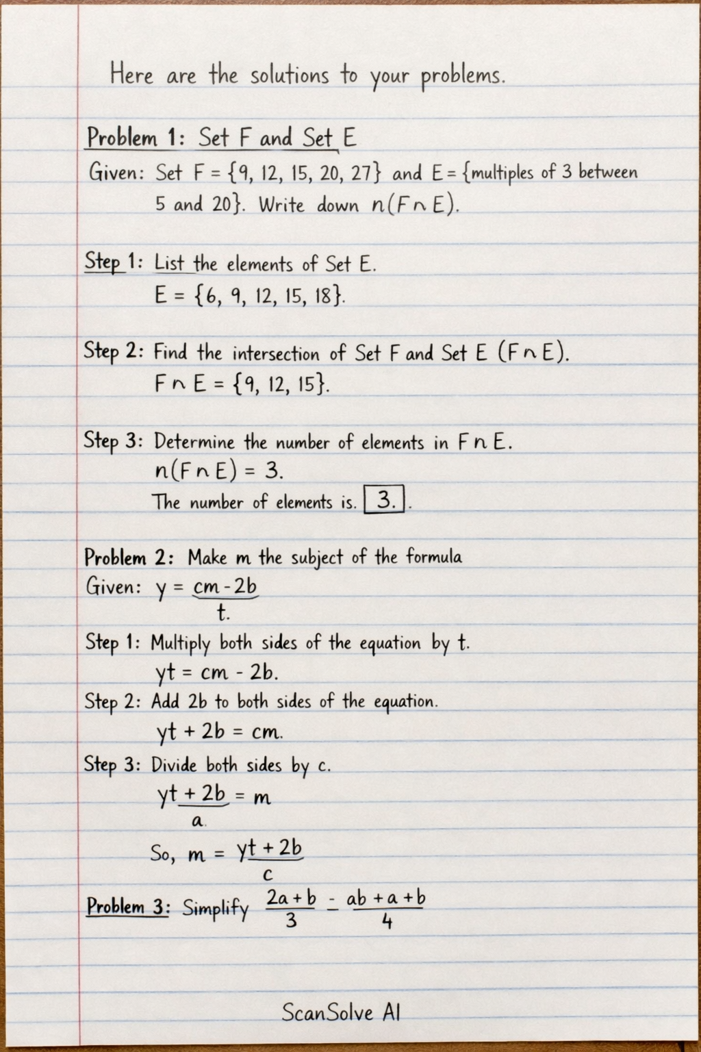 Handwritten step-by-step solution preview