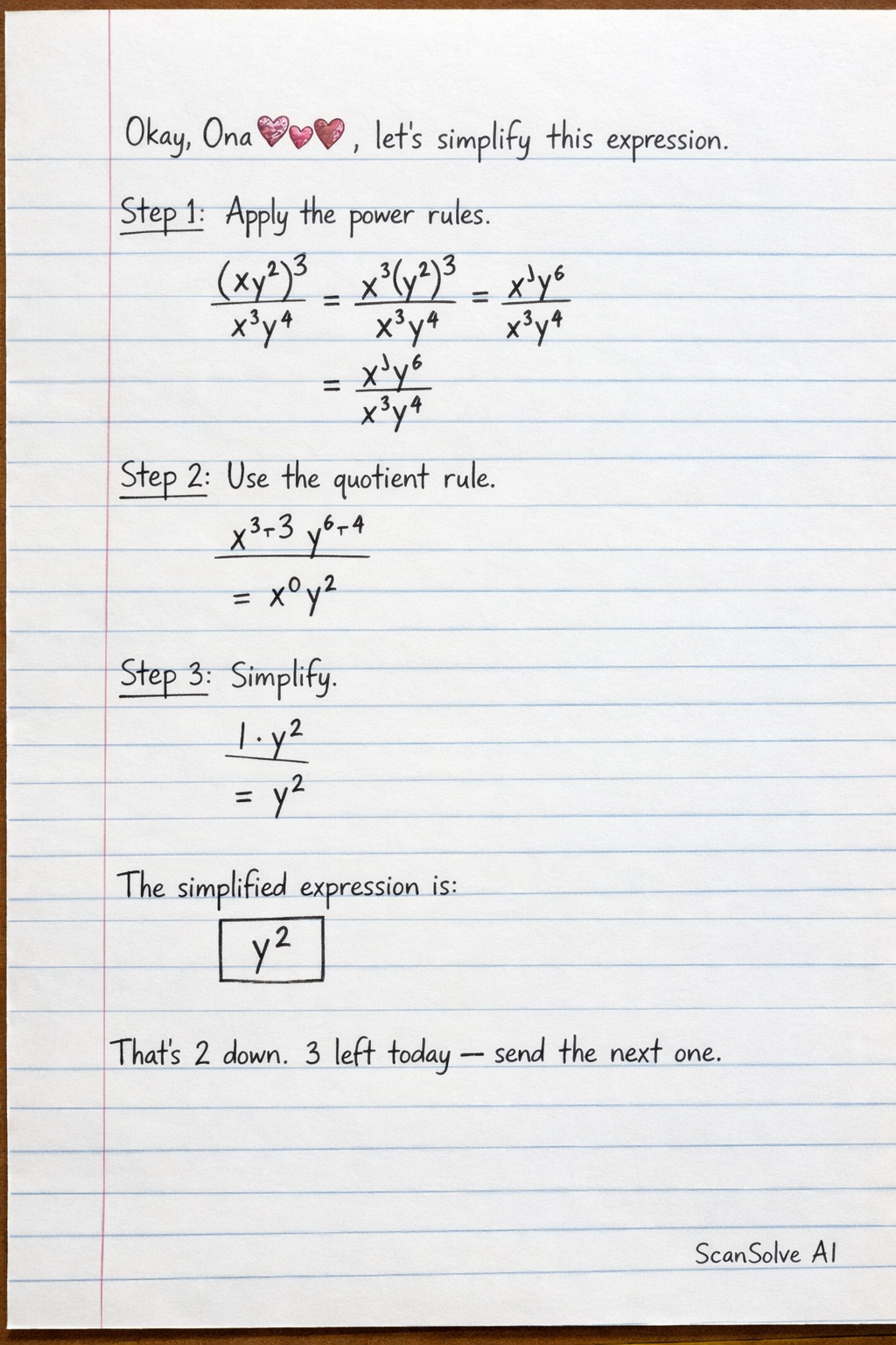 Handwritten step-by-step solution preview