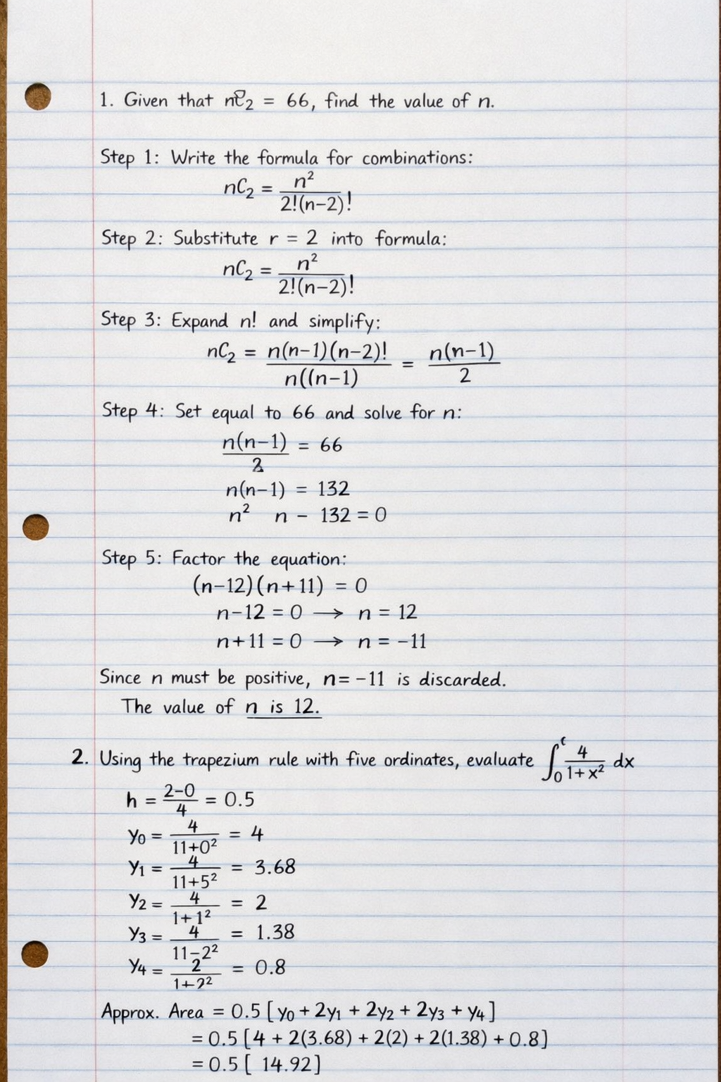 Handwritten step-by-step solution preview